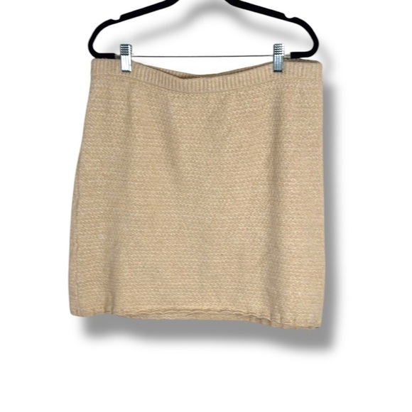 Free People Cream Knit Mini Skirt Size XL - Picture 1 of 4